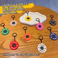 Mini Pendentif Porte-clés Créatif DIY en PVC, Disque de Musculation, pour Passionnés de Fitness, Ornement Sportif pour Sac de Voiture de Couple, Vente en Gros