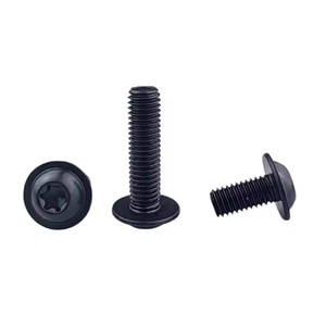 M3 M4 M5 M6 M8 ISO7380-2黒亜鉛メッキステンレス鋼304 Torxパンヘッドスクリュースタードライブボタンフランジヘッドマシンねじ - Product Image 1