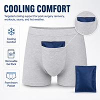 Calzoncillos bóxer para hombre con bolsillo frontal extraíble para paquete de gel, refrescantes, cómodos, para sauna, posquirúrgicos, alivio para clima cálido, OEM