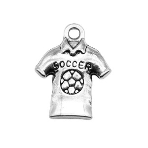 19x15mm, 1.2g, accesorios para collares y pulseras de plata antigua, artículos de uso diario, colgante con diseño de camiseta de fútbol. - Product Image 3