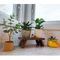 Plateau à savon en bois pour décor de comptoir de cuisine-Piédestal en bois Mini tabouret de présentation pour pièce maîtresse, support de plante de table
