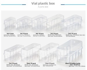 Cajas de Plástico Rectangulares Transparentes de LDPE de 3 ml, 5 ml, 7 ml, 10 ml, 12 ml, 20 ml, Botellas Cillin, Estuche de Viaje para Almacenamiento, Frascos de Materiales Reciclados - Product Image 2