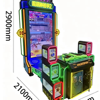 Machine de jeu d'arcade de tir à 2 joueurs avec lumières LED, simulateur de tir à double pistolet à monnayeur pour centres de jeux, version anglaise, adapté aux enfants, en fer et plastique