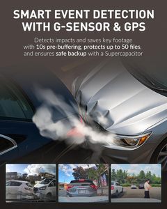 Cámara para Coche DVR Mini de 3.2 Pulgadas 4K+4K con Visión Nocturna WDR, Wifi con Aplicación, Cámara de Doble Lente 2160P, Caja Negra para Coche, Cámara Delantera y Trasera 4K - Product Image 5