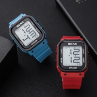 Montre de sport numérique minimaliste ultra-fine, étanche, avec grands chiffres, rétroéclairage LED, réveil, affichage de la semaine et du mois, chronomètre, OEM