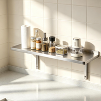 Étagère murale en acier inoxydable SS201, étagères murales robustes pour restaurant et cuisine