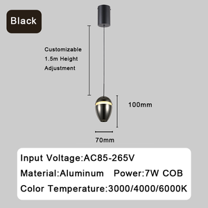Lampe suspendue LED vintage en aluminium avec lumière blanc chaud 3000K 6000K, angle de faisceau 360°, petit <span class=keywords><strong>lustre</strong></span> pour chambre à coucher, table à manger - Product Image 4