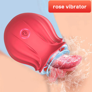 Vibratore per massaggio del corpo con rosa clitoride 2 IN 1 goditi un incredibile piacere sessuale 10 modalità di leccatura delle vibrazioni Mini massaggio alla masturbazione - Product Image 1