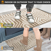 Tapis d'entrée antidérapant en polypropylène durable à boucles tuftées, anti-salissures, lavable, adapté aux animaux domestiques, pour intérieur