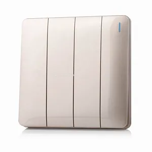 Enchufe de lujo de alta calidad, interruptores y enchufes de 86x86mm, 250V, 10A, luz dorada moderna