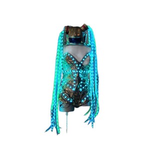 Đa-Màu Sắc Thay Đổi LED Sáng Jumpsuit Dài Bện Hiệu Suất Sân Khấu Trang Phục Với Ballroom Hiệu Suất Mặc - Product Image 5