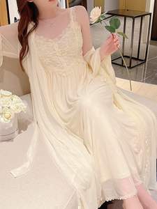 Conjunto de Pijama de Lujo Sexy para Mujer, Estilo Francés, con Tirantes y Bata de Dos Piezas, Lencería Sensual - Product Image 6