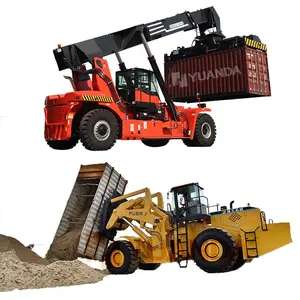 Tugas Berat Putar Terbalik Belok 180 Derajat 40 45 Ton Stacker Tipper Forklift Kapal Kontainer Tilter Excavator Roda Loader