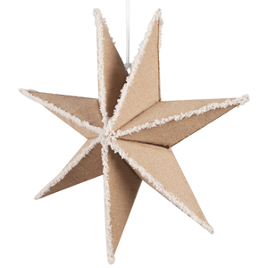 Décorations de Noël suspendues <span class=keywords><strong>en</strong></span> toile de jute style ferme, artisanat rétro <span class=keywords><strong>en</strong></span> <span class=keywords><strong>tissu</strong></span>, étoile <span class=keywords><strong>en</strong></span> toile de jute avec accessoires blancs, décoration de Noël - Product Image 2