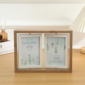 Cuadro nórdico creativo de madera, decoración de escritorio, marco de fotos giratorio de doble cara de 6 pulgadas - Product Image 3