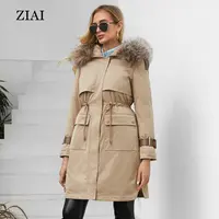 冬のコートのための本物の大きな毛皮のフードダックダウンコート防水レディースジャケットと新しいファッションの長い女性のフグコート