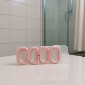 Homeera Shower Curtain Hooks Light Pink 4x2x15.5cm PS Material Durable Modern Design Bathroom Accessories - Product Image 2