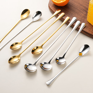 Cuillère à mélanger en acier inoxydable poli miroir de 28 cm, cuillère à <span class=keywords><strong>glace</strong></span> pour cadeaux d'affaires, cuillères à dessert pour sundae, <span class=keywords><strong>latte</strong></span>, <span class=keywords><strong>macchiato</strong></span> - Product Image 5
