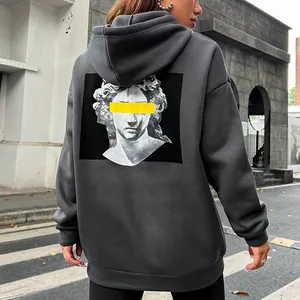 Wholesale Heavyweight Oversized Essentials Cotton Unisex Terry Polyester Puff Print Hoodie Custom Screen Printing Hoodies Women