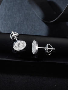 WVVs MisSonite हीरे के साथ स्टर्लिंग चांदी के ठीक बालियां 925 कोई शुल्क नहीं - Product Image 3