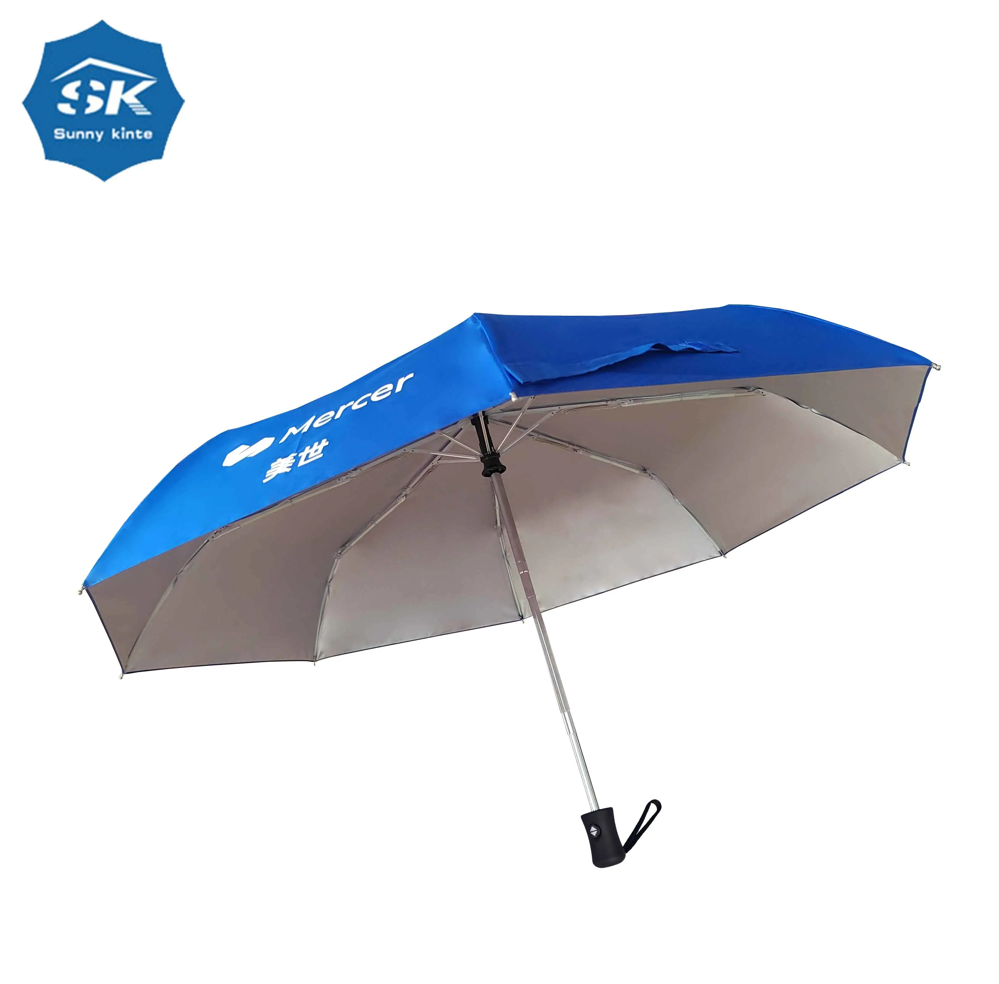 Parapluie double face en acier inoxydable 3, pliable, auto-ouvert, fermé, protection UV