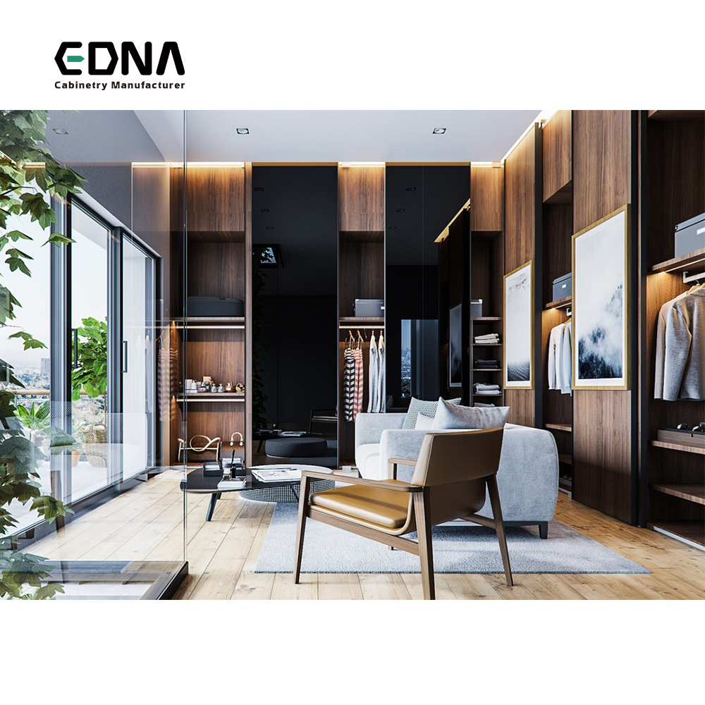 EDNA Smart Modern Waterproof Turkish Melamine Lighting Sensor Design Wardrobe In The Wall