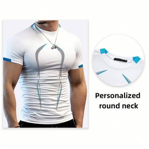 Design Crewneck Sport Gym Fitness Style Shirt Quick Dry Breathable Seamless Compression Oversized Gym <b>T</b> Shirts Men - Product Image 6