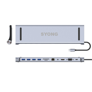 SYONG 11-in-1マルチポートドッキングステーションUSB Cハブ (MAC Book用) USB 3.0タイプUSBタイプCイーサネットHDMI 3.5mmオーディオ (ラップトップ用) - Product Image 2