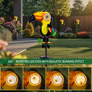 Nouvelle conception brevetée petits yeux LED rotatifs 360 effet clignotant réaliste simulé lumières de pelouse de jardin solaire - Product Image 3