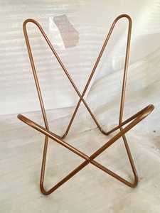 Fauteuil papillon en cuir véritable avec structure métallique robuste et design ergonomique confortable pour salon et espace détente moderne - Product Image 6