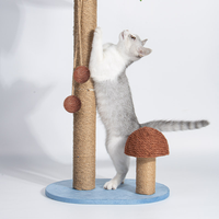 Arbre à chat moderne en sisal et corde de coton, griffoir design cocotier, tour pour chat à 2 niveaux durable pour chatons, vente en gros pour animaux de compagnie