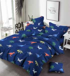 Drap de lit en microfibre bleue simple brossée, tissé 100% polyester, vente en gros, ensemble de literie - Product Image 2