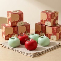 Bougies parfumées artisanales à l'arôme de pomme, en gros, moulées à la main, en forme de fruit, en cire de soja mélangée, pour l'ambiance de la maison et de la chambre, parfum d'ambiance