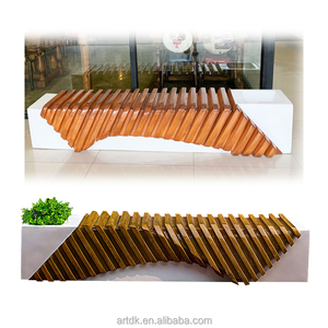 Banc en treillis métallique géométrique Y703A, sculpture extérieure publique moderne en <span class=keywords><strong>fil</strong></span> métallique creux, siège minimaliste, mobilier architectural - Product Image 4