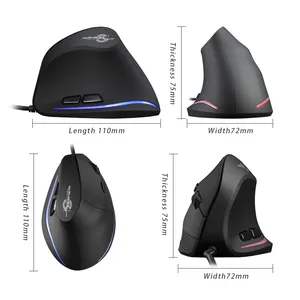 Ratón Vertical con Cable ZELOTES T-20, Ergonómico, Recargable, 3200DPI Opcional, Ratón Portátil para Juegos, para Computadora Portátil y PC - Product Image 6