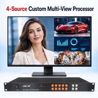 Répartiteur d'écran quadruple KVM 4 ports HDMI VGA CVBS 1080P60 pour la surveillance en salle de contrôle
