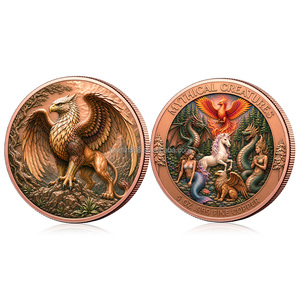 Koin Koleksi Peringatan 5 Oz .999 Tembaga Murni, Dua Sisi, Relief 3D Tinggi, Makhluk Mitologi, Berwarna - Product Image 1