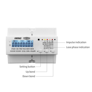 Medidor de energía de 3 fases Din Rail KWH Watt Hora 3*220V 380V 400V 50Hz 60Hz Voltaje Corriente ZN/S con RS485 MODBUS-RUT - Product Image 3