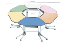 Table de bureau modulaire en bois Dake de haute qualité, en forme d'éventail, pour salle de classe, durable et écologique