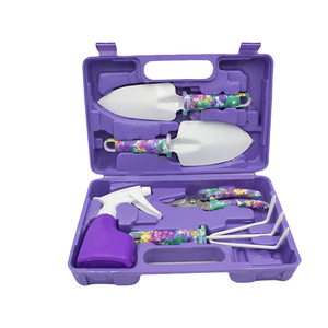 Ensemble d'outils de jardinage DIY OEM 5 pièces à motif floral, avec têtes en acier A3 et manches en PP, accessoires d'équipement de jardinage avec étui <span class=keywords><strong>pour</strong></span> la plantation - Product Image 1