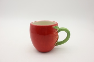 Ensemble tasse et soucoupe en céramique créative en forme de tomate, tasse à thé rouge <span class=keywords><strong>avec</strong></span> assiette à feuilles vertes, service à thé unique pour l'après-midi, 8 oz - Product Image 6
