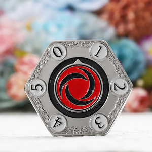 Monedas hexagonales giratorias de aleación de zinc con impresión UV a todo color, logotipo esmaltado, números personalizados, moneda de desafío de metal. - Product Image 4