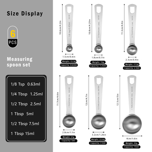 Juego <span class=keywords><strong>de</strong></span> cucharas medidoras <span class=keywords><strong>de</strong></span> metal, utensilios para hornear <span class=keywords><strong>de</strong></span> acero inoxidable Premium con accesorios para el hogar y la cocina, productos <span class=keywords><strong>de</strong></span> cucharaditas anidadas - Product Image 2