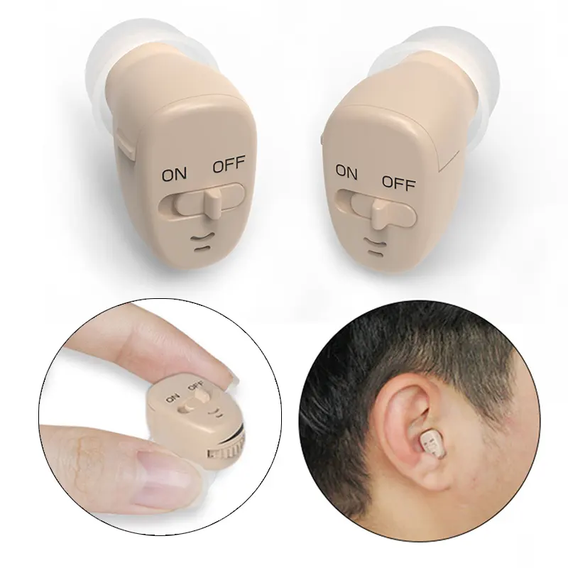 Ear Ite Type Air Conduction Mini apparecchi acustici invisibili per amplificatore sordità apparecchio acustico digitale