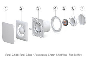 Ventilateur extracteur de salle de bain mural encastré, montage mural ou au plafond, en verre, pour fenêtre, 4 à 6 pouces, AC-220V 240V - Product Image 5