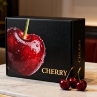 Boîte cadeau en carton recyclé avec lamination brillante, en forme de cerise, pour Noël, Thanksgiving, Nouvel An, cadeau de fête