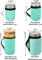 Manchons isolants en néoprène pour bocaux Mason, 8 oz, à large ouverture, avec logo personnalisé, pour protéger et rafraîchir les verres
