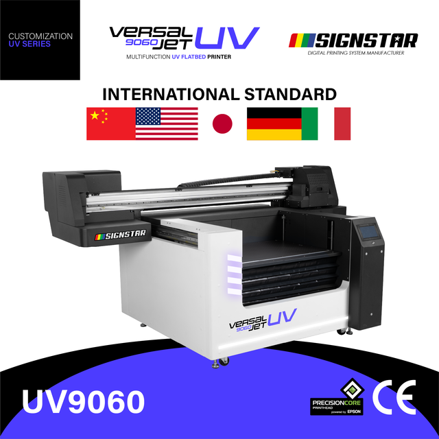 UV Flatbed 90*60cm Printer with EPSON I3200 Heads Adjustable 50cm Height for Personalized Colorful Suitcase