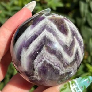 ลูกแก้วคริสตัลอาเกตสีม่วงธรรมชาติแบบขายส่ง ลูกแก้วอะเมทิสต์ทรงกลมสำหรับทำของที่ระลึก DIY และของขวัญ - Product Image 6
