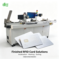 Machine multifonctionnelle sans conducteur pour cartes PVC RFID avec double marquage laser, lecture de puces et dispositif de rejet automatique des défauts